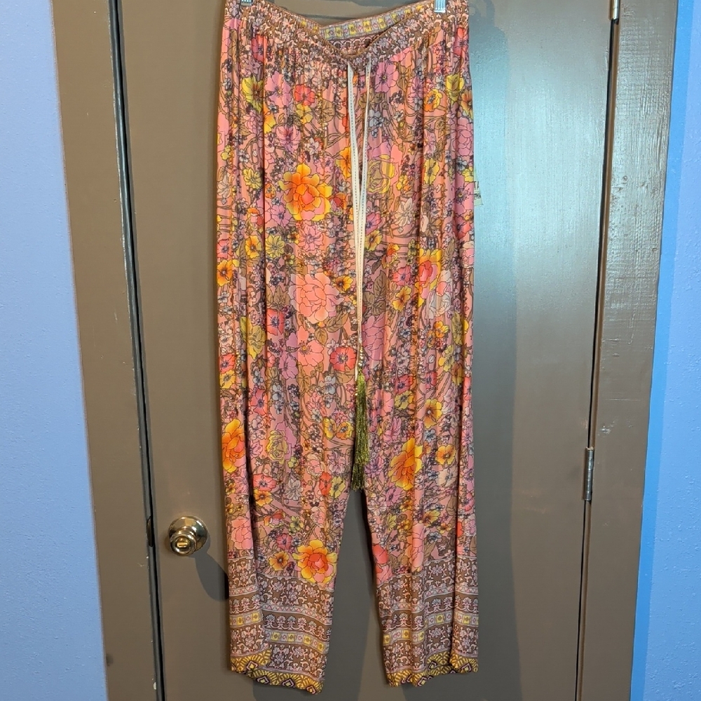 Aratta Multicolor Floral Pants 100% Rayon